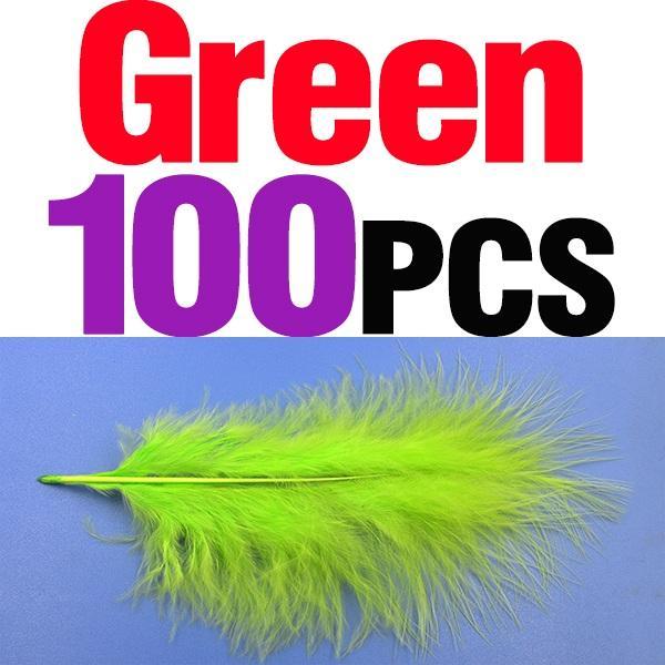 Mnft 100Pcs 10 Colors Marabou Feathers Various Colours Available Fly Tying-Fly Tying Materials-Bargain Bait Box-100pcs green-Bargain Bait Box