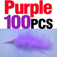 Mnft 100Pcs 10 Colors Marabou Feathers Various Colours Available Fly Tying-Fly Tying Materials-Bargain Bait Box-100pcs purple-Bargain Bait Box
