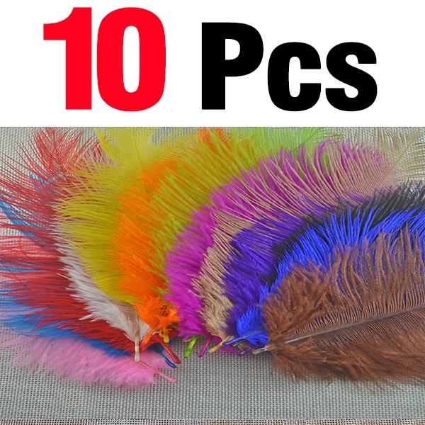 Mnft 10Pcs Beautiful Ostrich Spey Plumes Herl Feather Fly Tying Material-Fly Tying Materials-Bargain Bait Box-Bargain Bait Box