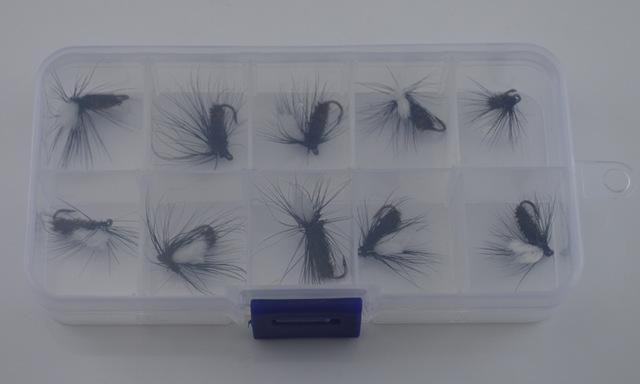 Mnft 10Pcs Woolly Bugger Size#10 Black White Fly Trout Fishing 15Mm Length-Flies-Bargain Bait Box-10PCS in Box-Bargain Bait Box