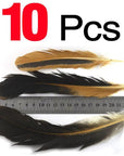 Mnft 10Pcs/Bag Chicken Wing Feathers Rooster Natural Black & Brown Plume Fly-Fly Tying Materials-Bargain Bait Box-Bargain Bait Box