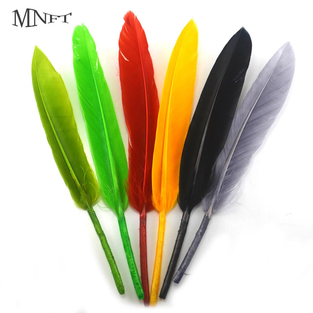 Mnft 12Pcs Beautiful Goose Feather Nymph Tail Wing Fly Tying Material-Fly Tying Materials-Bargain Bait Box-12Pcs Army Green-Bargain Bait Box