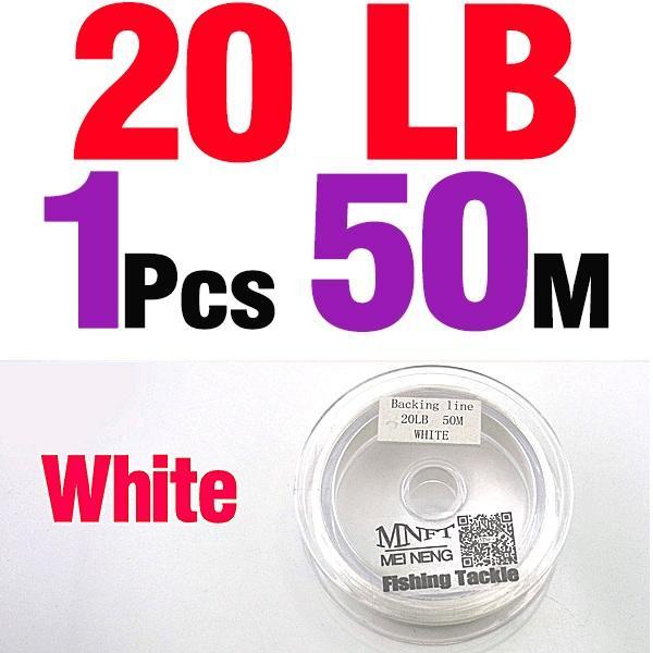Mnft 1Spools 50 Meters 20Lb&amp;30Lb Braided Dacron Fly Fishing Backing Line With-MNFT Official Store-20LB White 50M-Bargain Bait Box