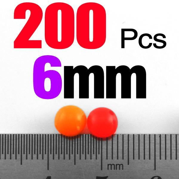 Mnft 200Pcs/Packs Round Fishing Rig Beads Fishing Lure Floating Tackles Bait-MNFT Fishing Tackle 12 Store-200 6mm Mixed Color-Bargain Bait Box