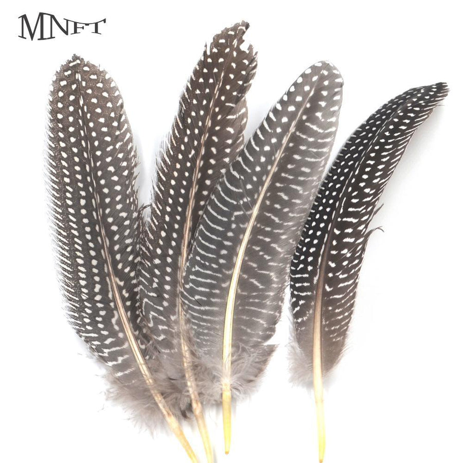 Mnft 20Pcs 6-8" 15-22Cm Natural White Dots Gray Black Pheasant Feathers Fly-Fly Tying Materials-Bargain Bait Box-Bargain Bait Box
