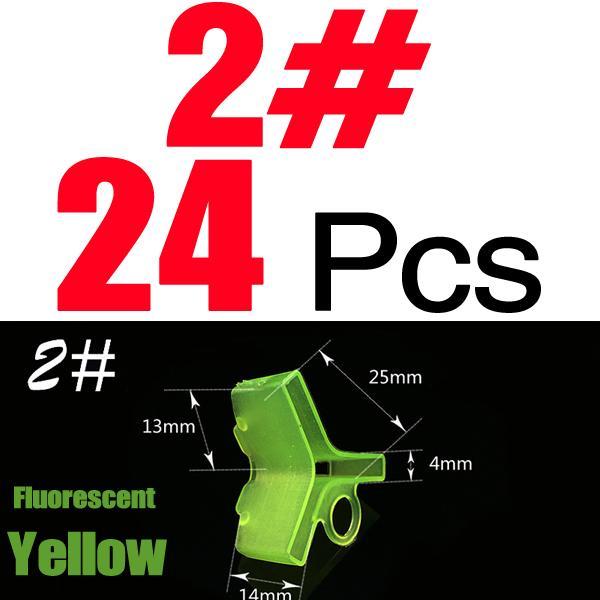 Mnft 24Pcs/Lot Treble Hooks Cover Jig Tackle Size 1# 2# 3# 4# 5# Fishing-MNFT Fishing Tackle 12 Store-Fluorescent Yellow 2-Bargain Bait Box