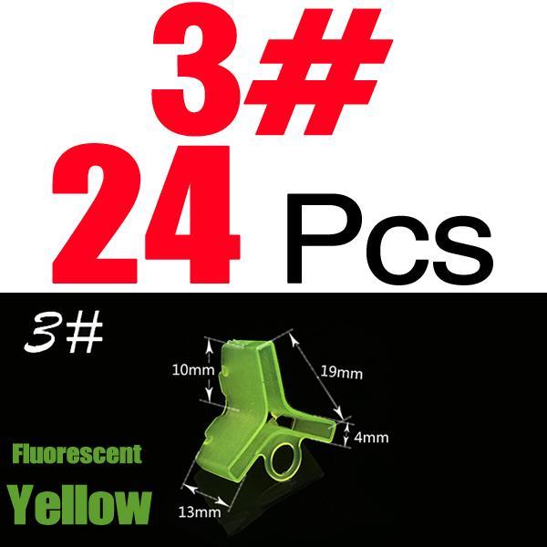 Mnft 24Pcs/Lot Treble Hooks Cover Jig Tackle Size 1# 2# 3# 4# 5# Fishing-MNFT Fishing Tackle 12 Store-Fluorescent Yellow 3-Bargain Bait Box