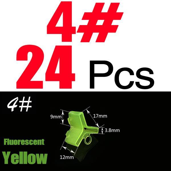 Mnft 24Pcs/Lot Treble Hooks Cover Jig Tackle Size 1# 2# 3# 4# 5# Fishing-MNFT Fishing Tackle 12 Store-Fluorescent Yellow 4-Bargain Bait Box