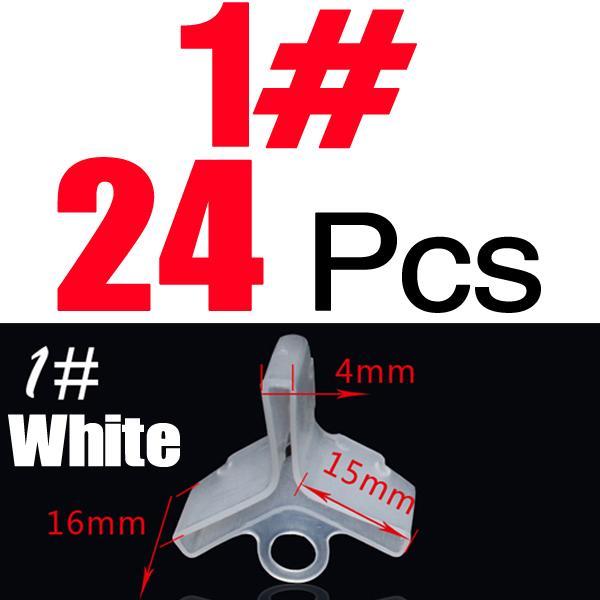 Mnft 24Pcs/Lot Treble Hooks Cover Jig Tackle Size 1# 2# 3# 4# 5# Fishing-MNFT Fishing Tackle 12 Store-White 1-Bargain Bait Box