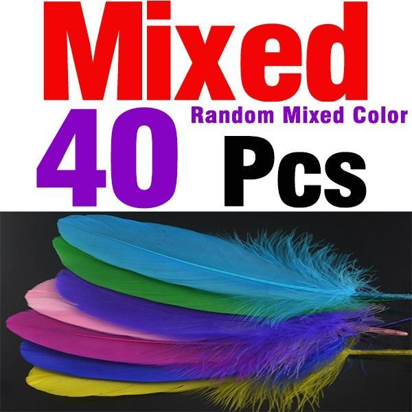 Mnft 40Pcs Beautiful Goose Feather 14-20Cm / 5-8Inch For Diy Fishing Fly Tying-Fly Tying Materials-Bargain Bait Box-Bargain Bait Box