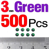 Mnft 500Pcs 3-9Mm Multiple Colour 3D Diy Fishing Eyes Fly Tying Jigs Holographic-Fish Eyes-Bargain Bait Box-3mm Green 500pcs-Bargain Bait Box