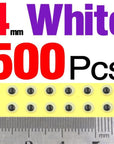 Mnft 500Pcs 3-9Mm Multiple Colour 3D Diy Fishing Eyes Fly Tying Jigs Holographic-Fish Eyes-Bargain Bait Box-4mm White 500pcs-Bargain Bait Box
