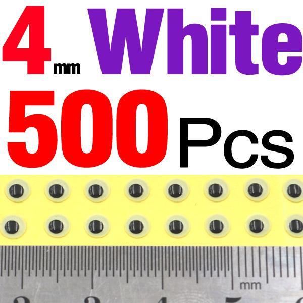 Mnft 500Pcs 3-9Mm Multiple Colour 3D Diy Fishing Eyes Fly Tying Jigs Holographic-Fish Eyes-Bargain Bait Box-4mm White 500pcs-Bargain Bait Box