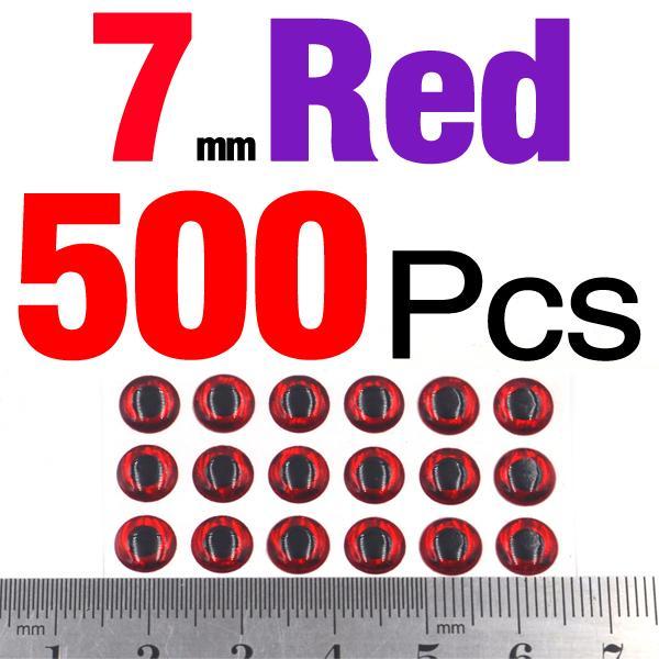 Mnft 500Pcs 3-9Mm Multiple Colour 3D Diy Fishing Eyes Fly Tying Jigs Holographic-Fish Eyes-Bargain Bait Box-7mm Red 500pcs-Bargain Bait Box