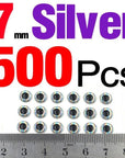 Mnft 500Pcs 3-9Mm Multiple Colour 3D Diy Fishing Eyes Fly Tying Jigs Holographic-Fish Eyes-Bargain Bait Box-7mm Silver 500pcs-Bargain Bait Box