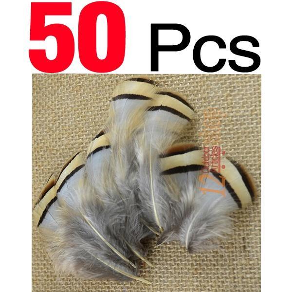Mnft 50Pcs Natural Ginger Color Saddles Feather Grizzly Flies Wing Making-Fly Tying Materials-Bargain Bait Box-Bargain Bait Box