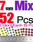 Mnft 50Pcs/Lot Fishing 3D Sticky Holographic Lure Eyes 7Mm/9Mm Diy Making Fly-Fish Eyes-Bargain Bait Box-7mm Mixed 52Pcs-Bargain Bait Box