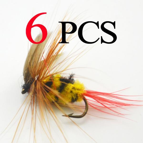 Mnft 6Pcs 10# Flies Lure Bee Fishing Yellow And Black Bumble Bee Fly Insect-Flies-Bargain Bait Box-Bargain Bait Box