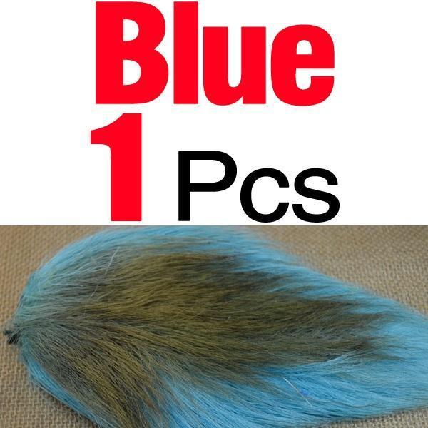 Mnft Dyed Deer Tail Hair Fur Bucktails Buck Fly Tying Saltwater Flies Dry For-Fly Tying Materials-Bargain Bait Box-Blue Color-Bargain Bait Box