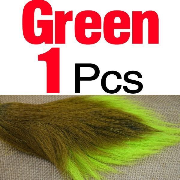 Mnft Dyed Deer Tail Hair Fur Bucktails Buck Fly Tying Saltwater Flies Dry For-Fly Tying Materials-Bargain Bait Box-Green Color-Bargain Bait Box