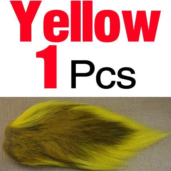 Mnft Dyed Deer Tail Hair Fur Bucktails Buck Fly Tying Saltwater Flies Dry For-Fly Tying Materials-Bargain Bait Box-Yellow Color-Bargain Bait Box