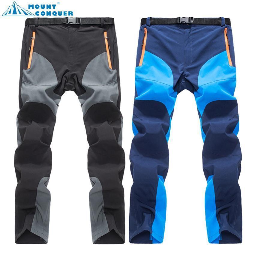 Mount Conquer Men&#39;S Summer Quick Dry Pants Outdoor Sports Breathable Hiking-fishing pants-NewBee Store-Blue-S-Bargain Bait Box