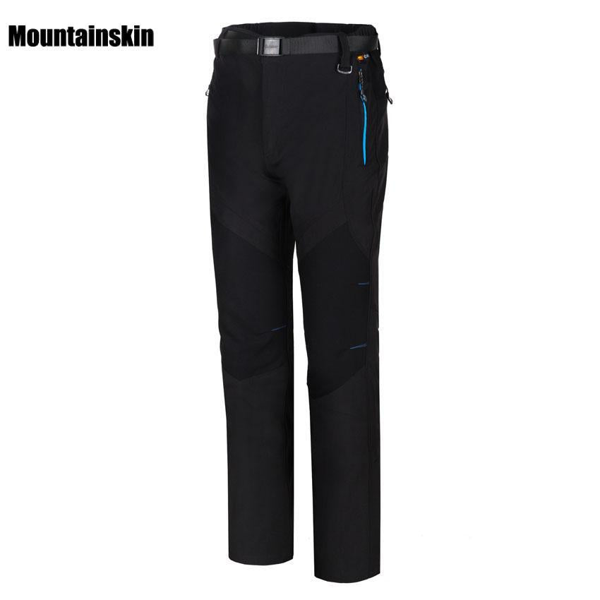 Mountainskin 5Xl Men&#39;S Summer Softshell Quick Dry Pants Outdoor Sports-Mountainskin Outdoor-Black-Asian Size L-Bargain Bait Box