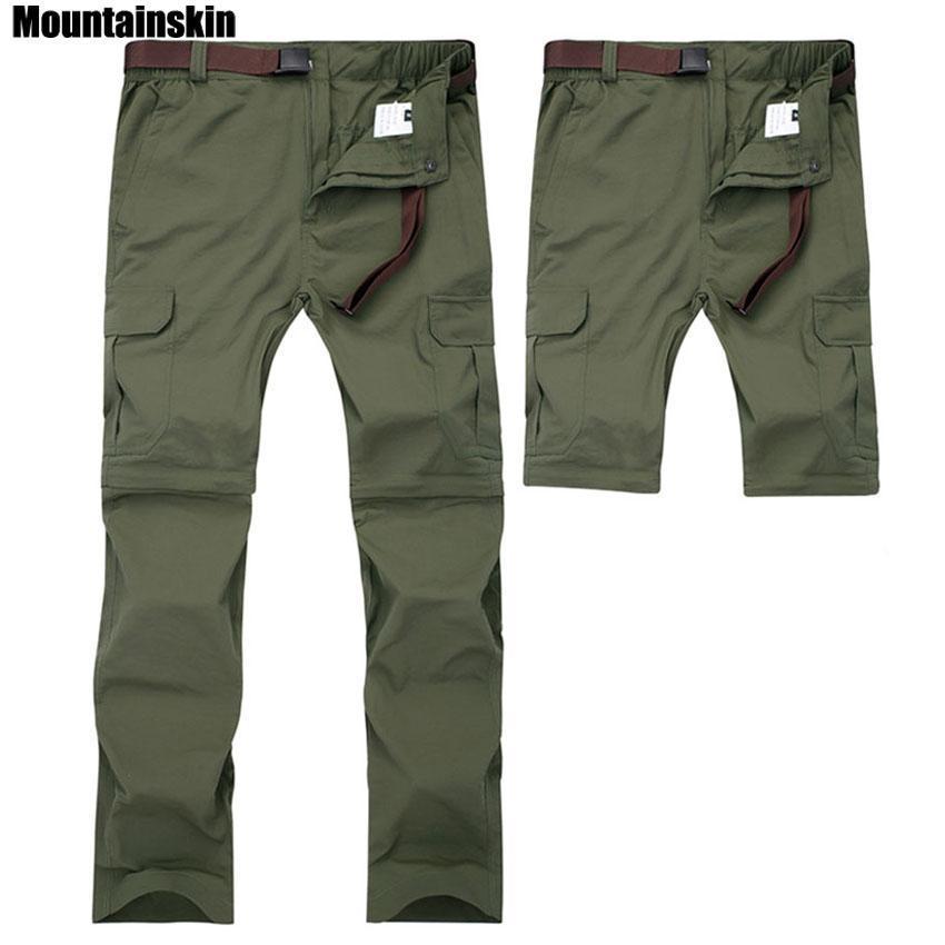 Mountainskin 7Xl Men&#39;S Summer Quick Dry Removable Pants Breathable Trousers-fishing pants-Mountainskin Outdoor-Black-Asian Size M-Bargain Bait Box