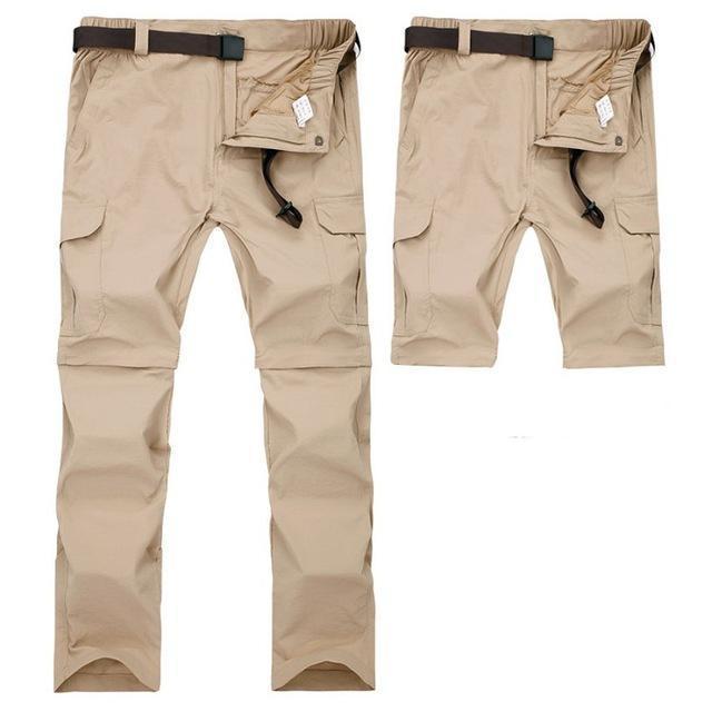 Mountainskin 7Xl Men&#39;S Summer Quick Dry Removable Pants Breathable Trousers-fishing pants-Mountainskin Outdoor-Khaki-Asian Size M-Bargain Bait Box