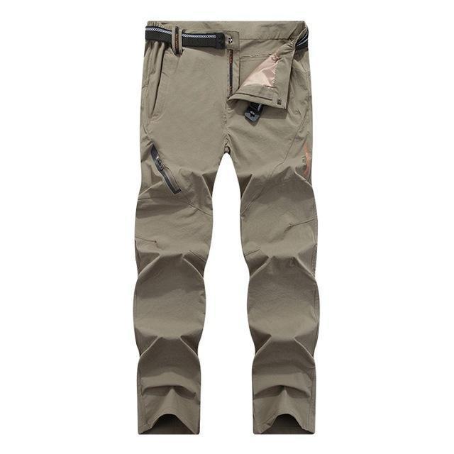 Mountainskin 8Xl Men&#39;S Summer Quick Dry Softshell Pants Outdoor Elastic-fishing pants-HO Outdoor Store-Khaki-Asian Size M-Bargain Bait Box