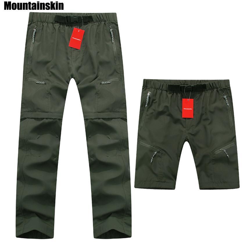 Mountainskin High Quality Removable Men&#39;S Summer Quick Dry Pants Breathable-Mountainskin Outdoor-Black-S-Bargain Bait Box