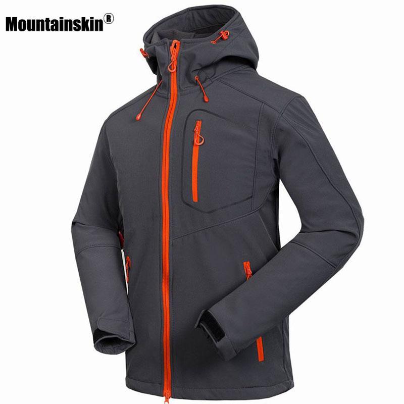 Mountainskin Men&#39;S Softshell Jacket Windstopper Waterproof Hiking Jackets-Mountainskin Outdoor-Grey-M-Bargain Bait Box