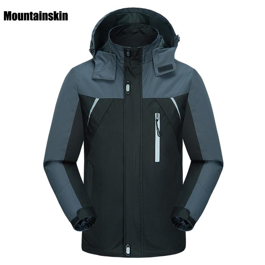 Mountainskin Men&#39;S Spring Breathable Waterproof Thin Jackets Outdoor Sports Male-Mountainskin Outdoor-Black-Asian Size M-Bargain Bait Box