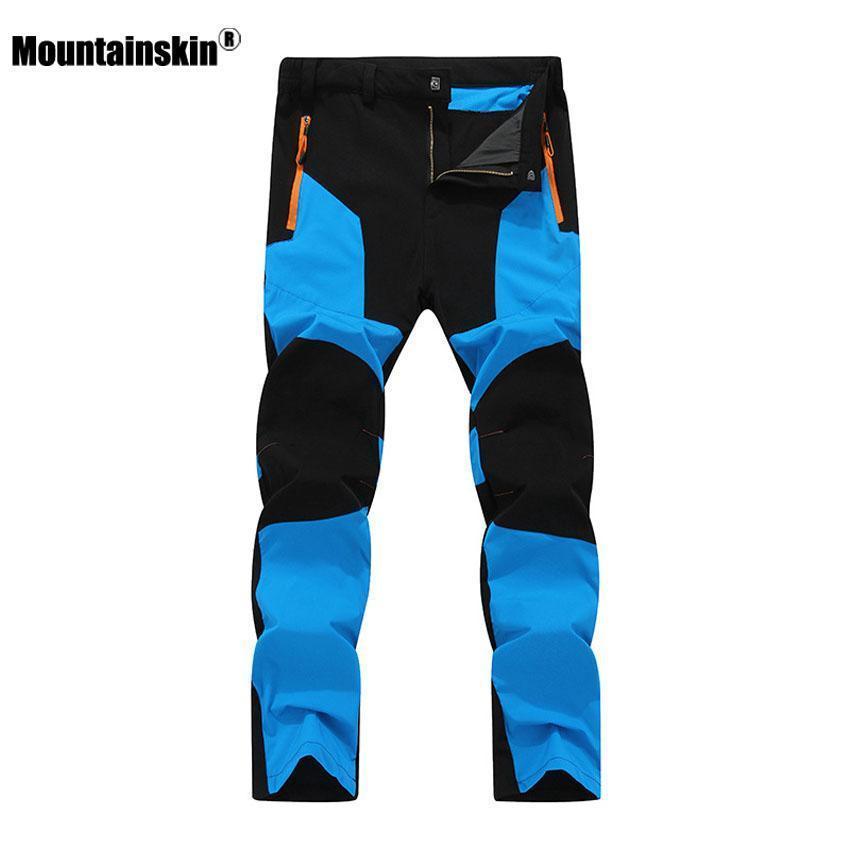 Mountainskin Men'S Summer Quick Dry Pants Outdoor Elastic Hiking Camping-fishing pants-Mountainskin Outdoor-Blue-Asian Size L-Bargain Bait Box