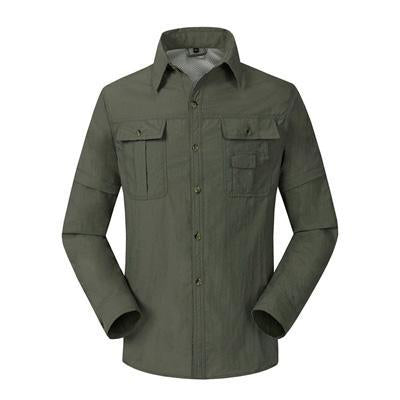 Mountainskin Quick Dry Outdoor Men&#39;S Summer Shirts Breathable Removable Sports-Mountainskin Outdoor-Army Green-S-Bargain Bait Box