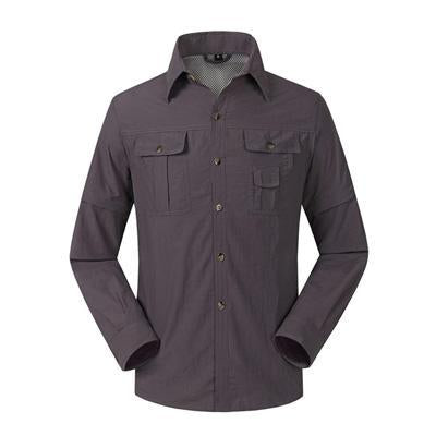 Mountainskin Quick Dry Outdoor Men&#39;S Summer Shirts Breathable Removable Sports-Mountainskin Outdoor-Dark Grey-S-Bargain Bait Box