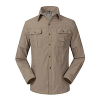 Mountainskin Quick Dry Outdoor Men'S Summer Shirts Breathable Removable Sports-Mountainskin Outdoor-Khaki-S-Bargain Bait Box