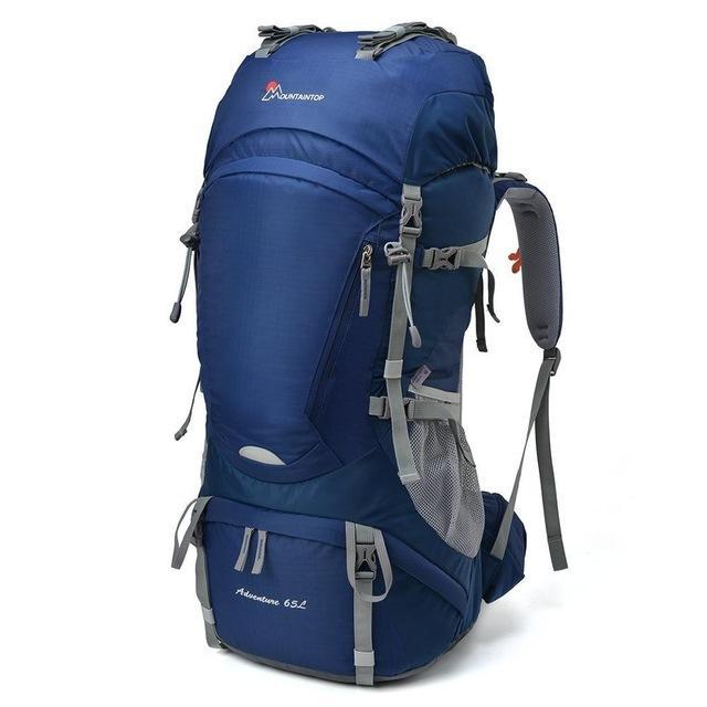 Mountaintop 65L Hiking Backpack Ripstop Nylon Material Ykk Zipper Outdoor-MOUNTAINTOP Packs Outdoor Flagship Store-Blue Color-Bargain Bait Box