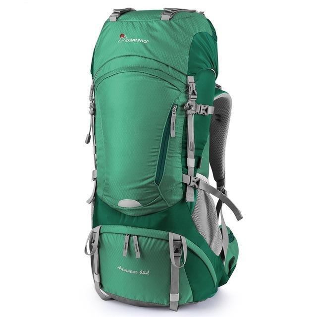 Mountaintop 65L Hiking Backpack Ripstop Nylon Material Ykk Zipper Outdoor-MOUNTAINTOP Packs Outdoor Flagship Store-Green Color-Bargain Bait Box