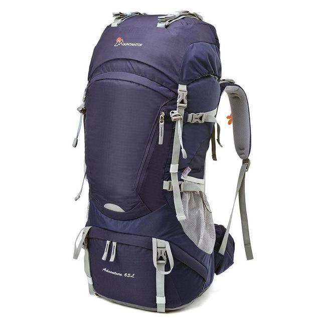 Mountaintop 65L Hiking Backpack Ripstop Nylon Material Ykk Zipper Outdoor-MOUNTAINTOP Packs Outdoor Flagship Store-Purple Color-Bargain Bait Box