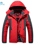 Mountec Winter Waterproof Hiking Jacket Softshell Men Windbreaker Jacket Plus-TaoDream Outdoor Store-Red-XL-Bargain Bait Box