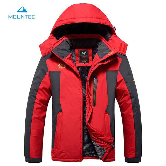 Mountec Winter Waterproof Hiking Jacket Softshell Men Windbreaker Jacket Plus-TaoDream Outdoor Store-Red-XL-Bargain Bait Box