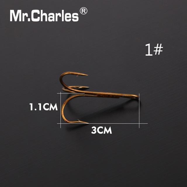 Mr.Charles 3551-Tawny Lures Treble Hook 1/0#/1#/2#/4#/6#Strength Enough For-Treble Hooks-Bargain Bait Box-3551 1 size cha-Bargain Bait Box