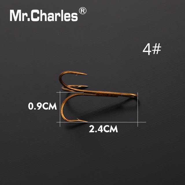Mr.Charles 3551-Tawny Lures Treble Hook 1/0#/1#/2#/4#/6#Strength Enough For-Treble Hooks-Bargain Bait Box-3551 4 size cha-Bargain Bait Box