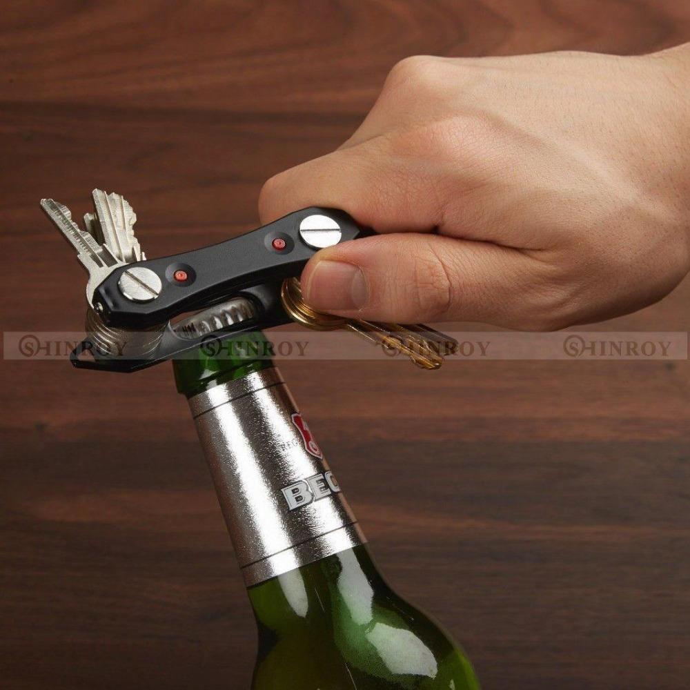 Multi Function Keychain Clip Key Organizer Dual Led Lights Built In Bottle-EnjoyOutdoor Store-Black-Bargain Bait Box