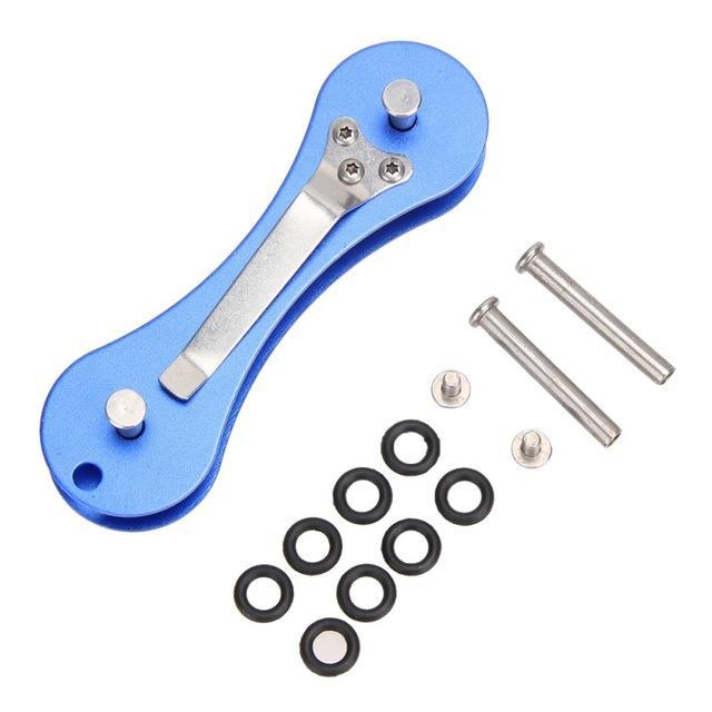 Multi Function Outdoor Edc Aluminum Hard Oxide Key Holder Organizer Clip-happyeasybuy01-Blue-Bargain Bait Box