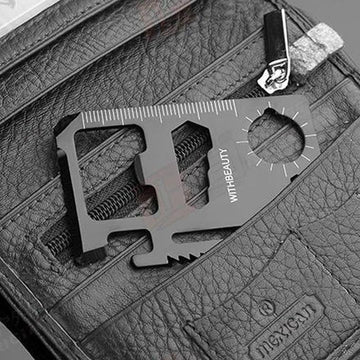 Multi-Function Portable Pocket Credit Card Size Emergency Survival Tool Kit-JK Outdoor-Silver-Bargain Bait Box