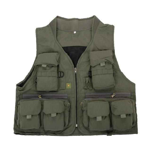 Bargain Bait Box Multi Pocket Outdoor Photography Hunting Fishing Vest Jacket for Outdoor Camping XL Army Green
