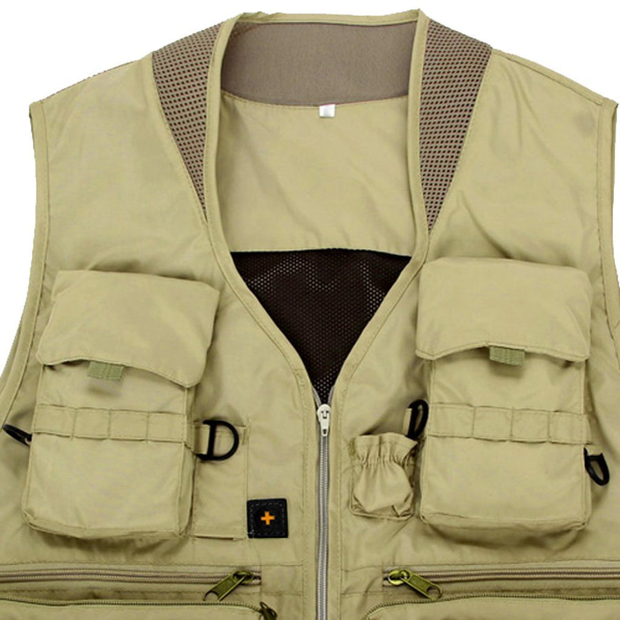 Multi Pocket Outdoor Photography Hunting Fishing Vest Jacket For Outdoor Camping-Outdoor Loving Store-L Khaki-Bargain Bait Box