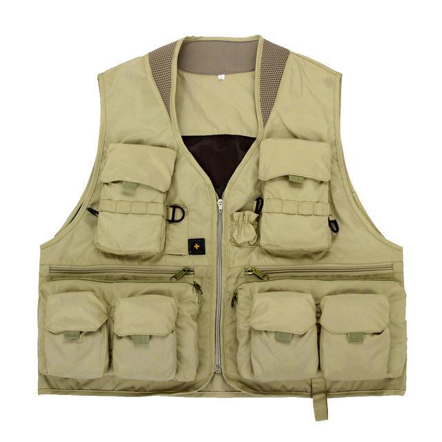 Multi Pocket Outdoor Photography Hunting Fishing Vest Jacket For Outdoor Camping-Outdoor Loving Store-L Khaki-Bargain Bait Box
